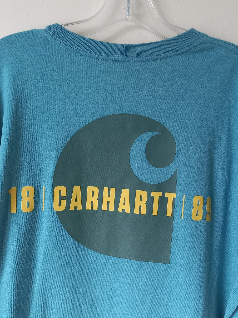 Carhartt Teal Logo Graphic Mullet Tee